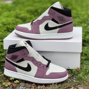 Air Jordan 1 Mid Light Mulberry/Light Bone/White/Black
