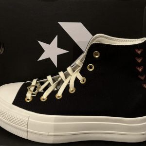 Converse plataforma de lona en bota “San Valentín 2023” modelo negro