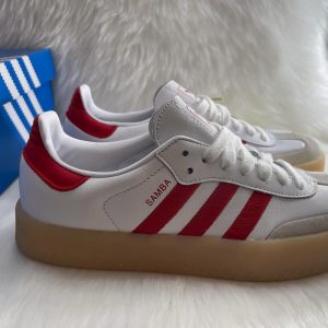 Adidas Samba OG Bajos Goma Beige Blancos/rojos