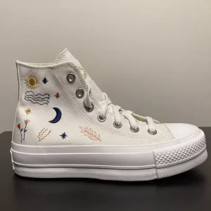 Converse All Star Plataforma Lift en bota It's okay to wander blancos