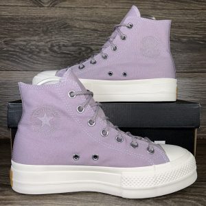 Converse Plataforma de Lona en bota Púrpura