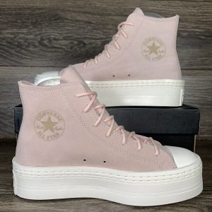 Converse Plataforma de Lona en bota Rosa pastel