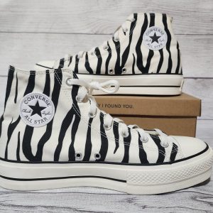 Converse Plataforma de Lona en bota Estampado ''Zebra''