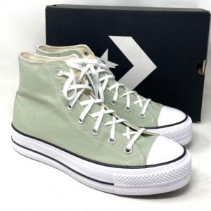 Converse Plataforma de Lona en bota Verde Menta