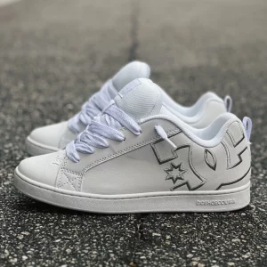 DC Shoes Court Graffik blancos/logo plateado